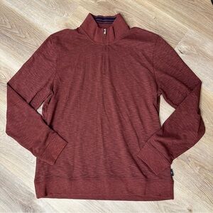 NWT Men’s Ted Baker Slub Funnel Neck Maroon Half Zip size 5